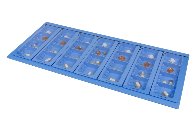Week tray W991 blue, excl. daily dispensers