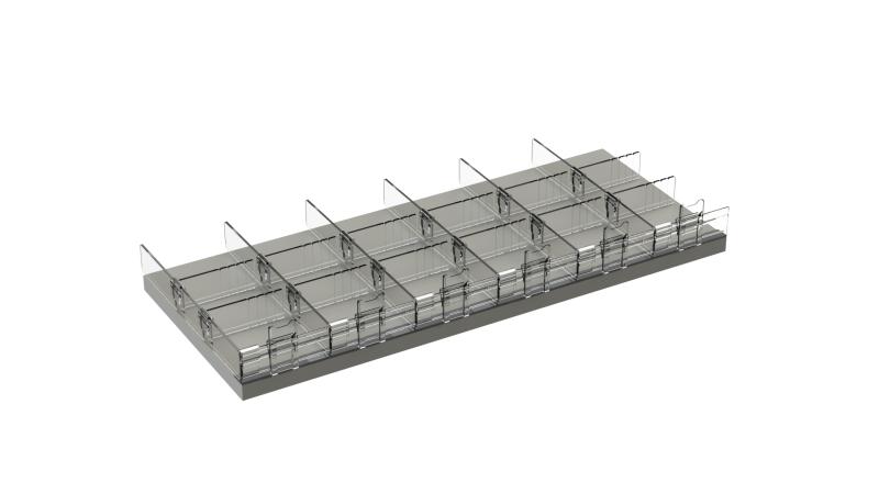 Shelf dividers with closed front