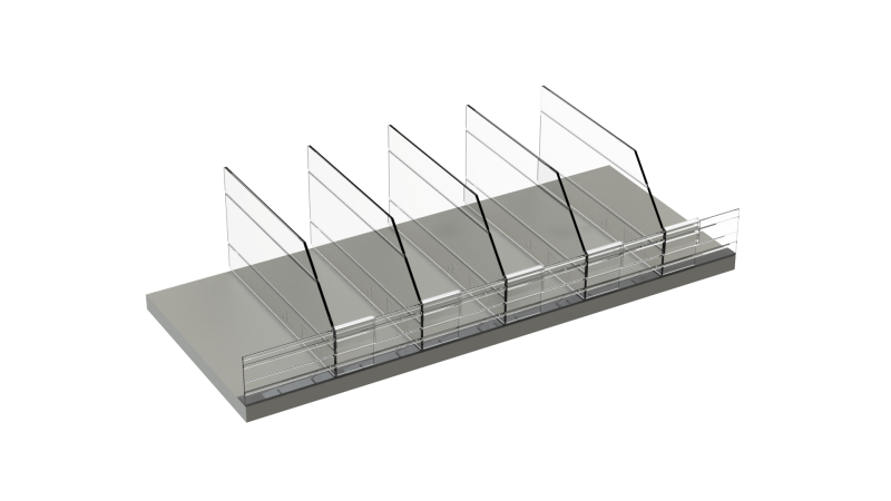 Shelf dividers with closed front