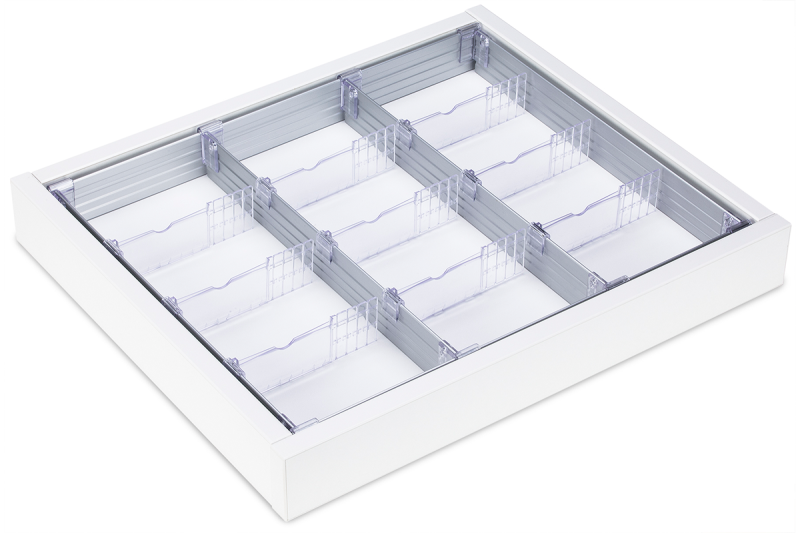 Dividers for drawer, 3 lanes with insert