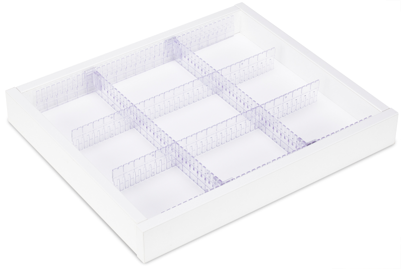 Dividers for drawer, 3 lanes with insert