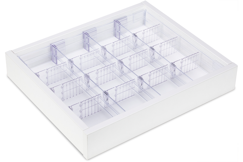 Dividers for drawer, 4 lanes with insert 